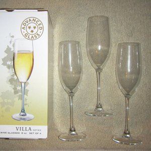 Luminarc VILLA Set of 3 Flutes Sparkling Wine Champagne Glasses 8oz